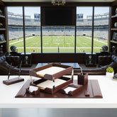 Dark Brown Bonded Leather Desk Set, 9pc